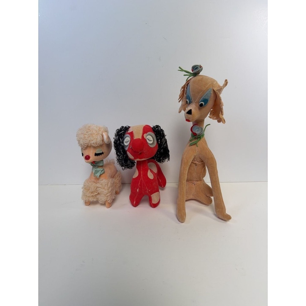 Vintage R. Dakin Dream Pets Lot of 3 Plush Figures including Lucy Lamb